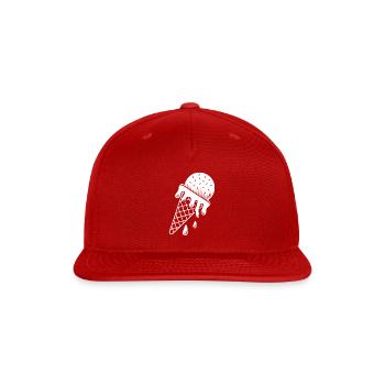 Sweet Ice Cream Cone Art – Fun Summer - Snapback Baseball Cap - red - Front