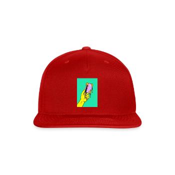 Melting Tech Pop Art Hand - Snapback Baseball Cap - red - Front