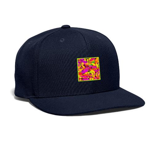 Vibrant NeonLeaf Elegance Pattern - Snapback Baseball Cap