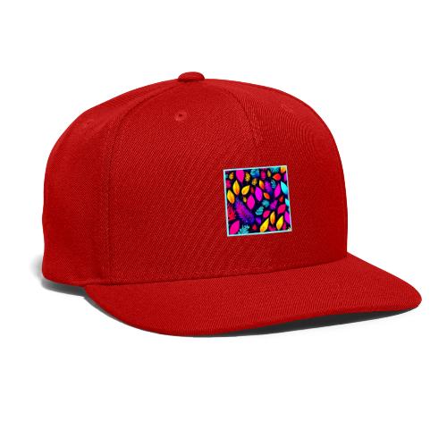 Vibrant Neon Foliage: Captivating Leaves Pattern - Snapback Baseball Cap