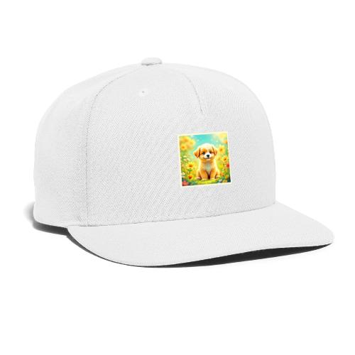 Cute Puppy Flower Art - Snapback Baseball Cap