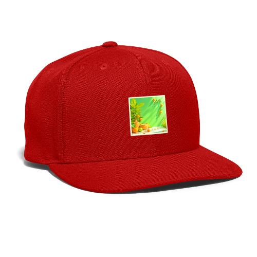 Vibrant Orange Green Still Life Design - Snapback Baseball Cap