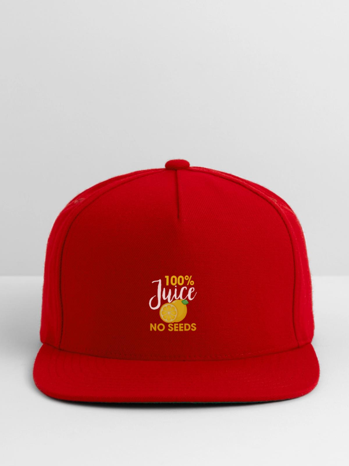 Juice No Seed - Snapback Baseball Cap - red - Front