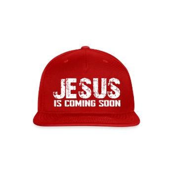 Jesus is coming soon - Snapback Baseball Cap - red - Front