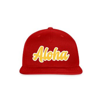 Aloha Hawaiian Greeting - Snapback Baseball Cap - red - Front