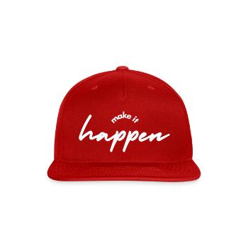 Make it happen - Snapback Baseball Cap - red - Front