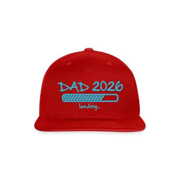 Dad 2026 Loading Progress pregnancy announcement - Snapback Baseball Cap - red - Front