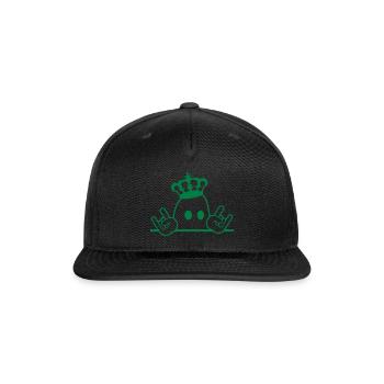 Cute Crown King Ghost Halloween Party Fun Monster - Snapback Baseball Cap - black - Front