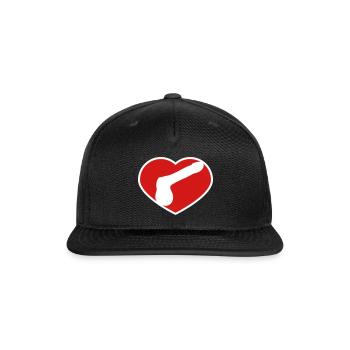 logo i love heart gay gay cock lover penis big man - Snapback Baseball Cap - black - Front