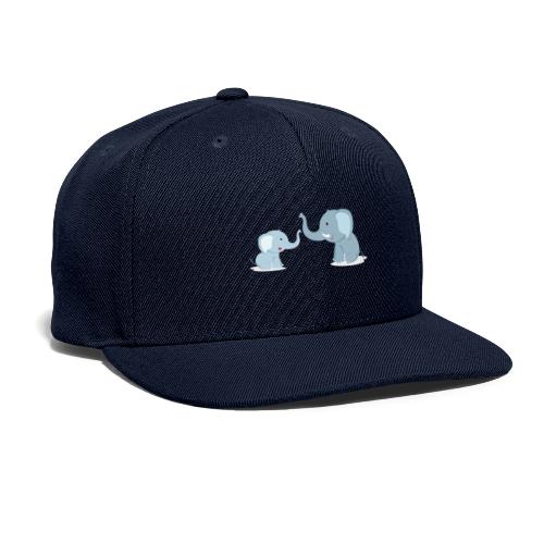Father and Baby Son Elephant - Snapback Baseball Cap