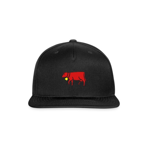 red cow with cowbell - Snapback Baseball Cap