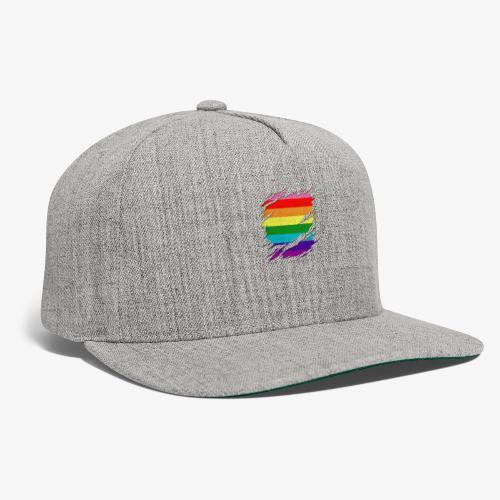 Original Gilbert Baker LGBT Gay Pride Flag Ripped - Snapback Baseball Cap