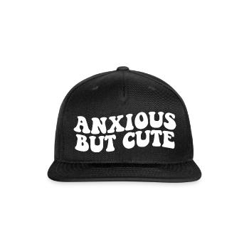 Anxious But Cute Retro Vibes - Snapback Baseball Cap - black - Front