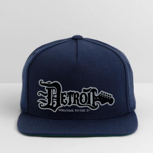 DETROIT GUITAR WTTD BLK SLR REG FONT - Snapback Baseball Cap