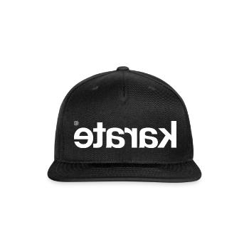 Karate Backwards In A White Font - Snapback Baseball Cap - black - Front