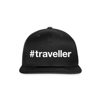 TRAVELLER Travel Hashtag - Snapback Baseball Cap - black - Front