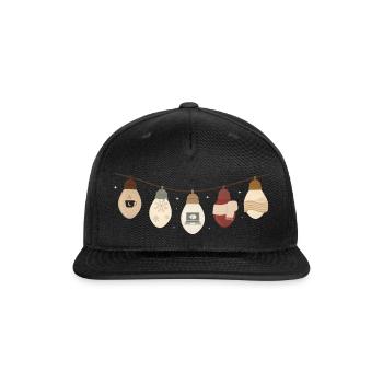 comfy lights winter - Snapback Baseball Cap - black - Front
