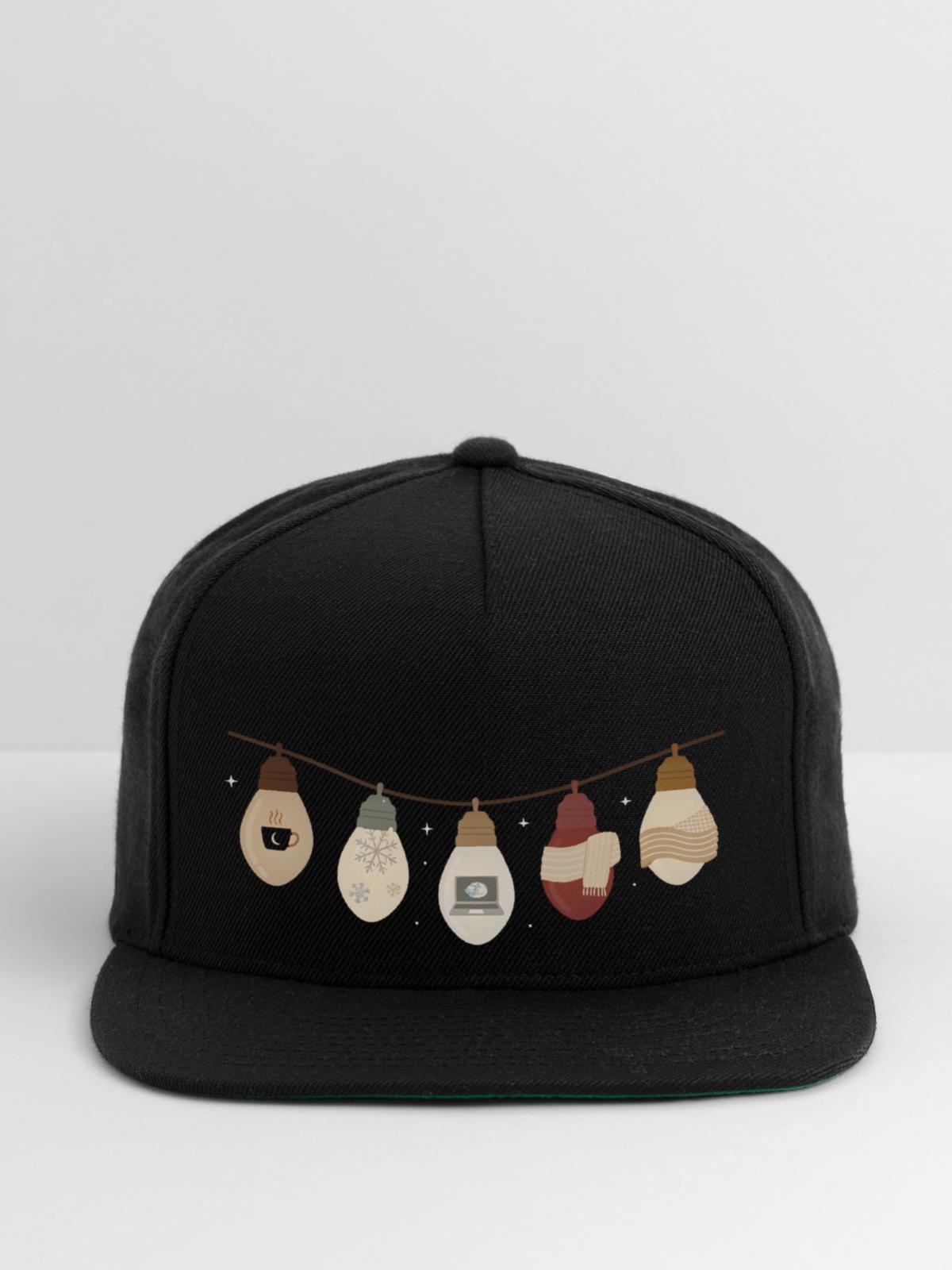 comfy lights winter - Snapback Baseball Cap - black - Front