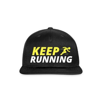 Keep Running - Snapback Baseball Cap - black - Front