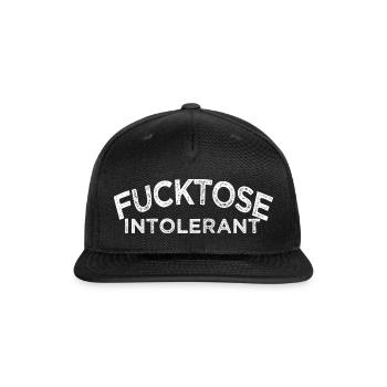 Fucktose intolerant funny no BS limit reached meh - Snapback Baseball Cap - black - Front