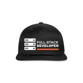 Full Stack Developer Coding Tech Humor - Snapback Baseball Cap - black - Front