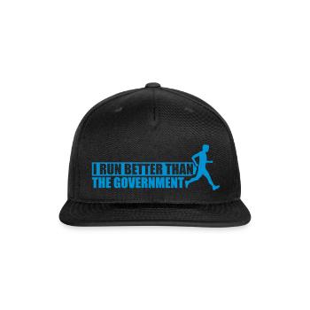 run better than government - Snapback Baseball Cap - black - Front
