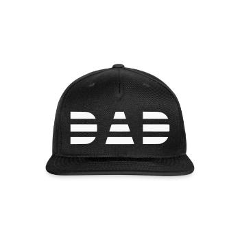 Dad Typo Monochrome Stripes - Snapback Baseball Cap - black - Front