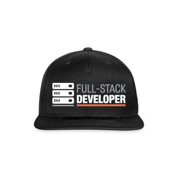Full Stack Developer Programmer Humor - Snapback Baseball Cap - black - Front