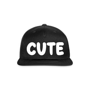 cute title with puffy Font - Snapback Baseball Cap - black - Front