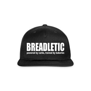 Breadletic: Bakery Fitness Fusion Carbs Running - Snapback Baseball Cap - black - Front