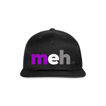 Asexual T-shirt. Meh. Asexual Pride. - Snapback Baseball Cap - black - Front