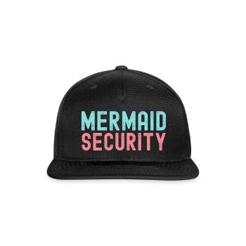 MERMAID SECURITY (Blue & Pink) - Snapback Baseball Cap - black - Front