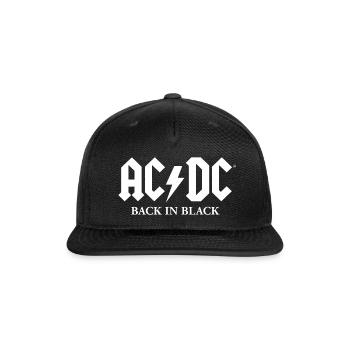 AC/DC Back In Black Album White Logo - Snapback Baseball Cap - black - Front
