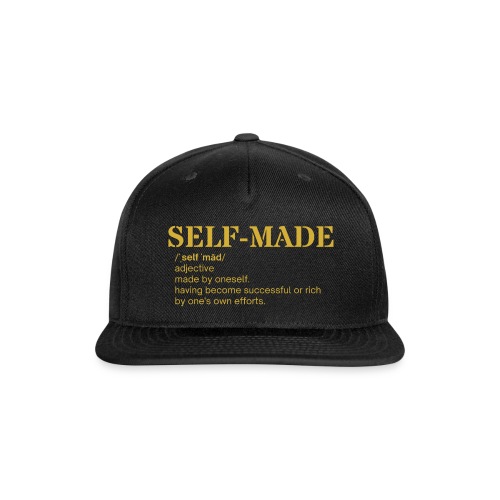 SELF MADE definition (in GOLD letters) - Snapback Baseball Cap
