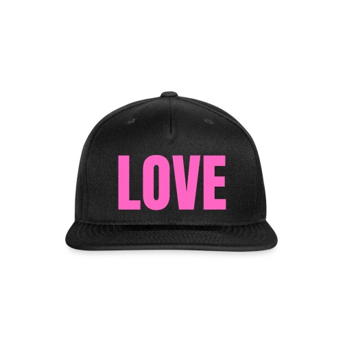 LOVE (neon pink big bold full-size letters) - Snapback Baseball Cap