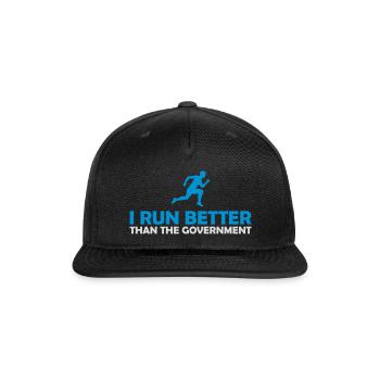 run better than government - Snapback Baseball Cap - black - Front