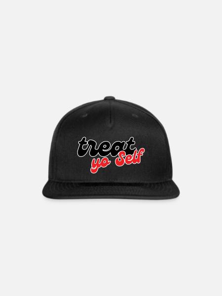 Treat Yo Self cute - Snapback Baseball Cap - black