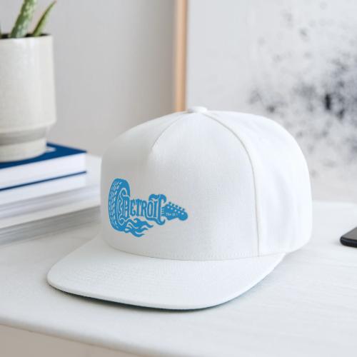 The D® - Detroit Wheel Guitar with Flames Bl Slvr - Snapback Baseball Cap