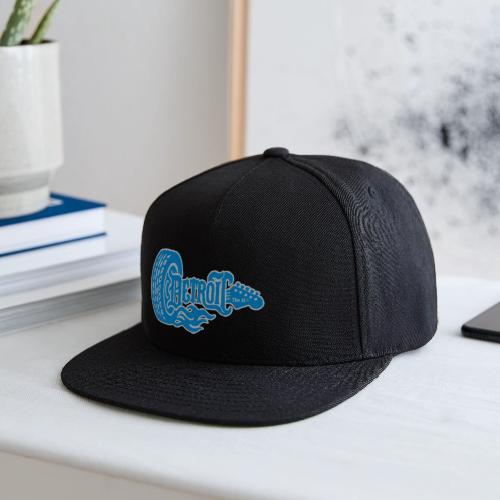 The D® - Detroit Wheel Guitar with Flames Bl Slvr - Snapback Baseball Cap
