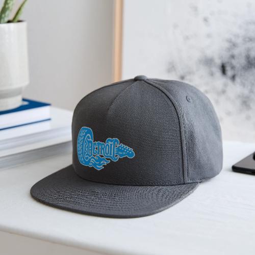 The D® - Detroit Wheel Guitar with Flames Bl Slvr - Snapback Baseball Cap