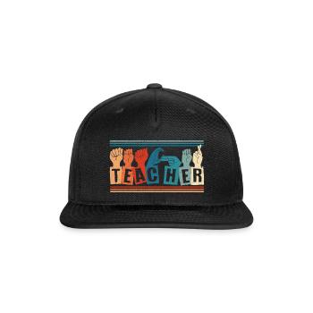 ASL Interpreter Sign Language - Snapback Baseball Cap - black - Front