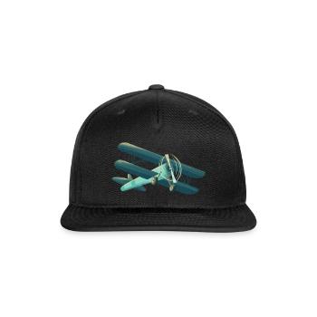 Green Plane Fly - Snapback Baseball Cap - black - Front