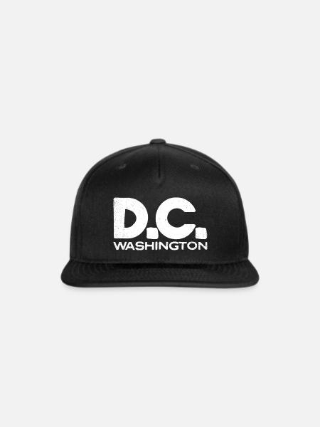 Washington D C Vintage Typography - Snapback Baseball Cap - black