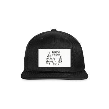 Forest Friend Dog T-Shirt | Pine Trees Nature Gift - Snapback Baseball Cap - black - Front
