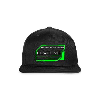 LEVEL 20 Achieved Birthday Level Up - Snapback Baseball Cap - black - Front