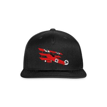 Fokker Roter Baron Red Air Combat First World War - Snapback Baseball Cap - black - Front