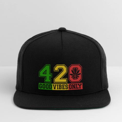 Witty 420 GoodVibes Herb Weed Marijuana Design - Snapback Baseball Cap