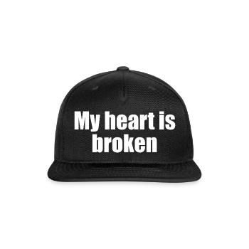 My heart is broken - Snapback Baseball Cap - black - Front