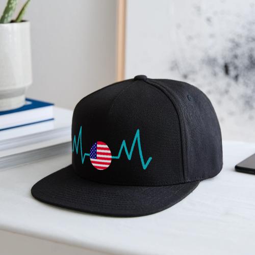 Heartbeat USA Flag – Patriotic American Pride Tee - Snapback Baseball Cap