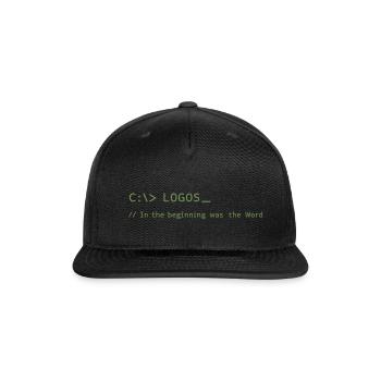 Logos John 1:1 Tech Christian Programmer - Snapback Baseball Cap - black - Front